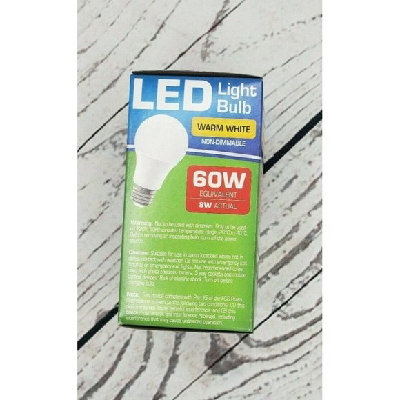 2 60 Watt LED Warm White Light Bulb - Picture 6 of 8